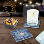 Jüdische Feiertage - Star von David Blue Gold Glasuntersetzer<br><div class="desc">Jewish Holidays Events Star of David Blue, Navy und Gold Cocktail Glass Untersetzer Ein Designer-Glas-Untersetzer mit dem Star of David in der Mitte mit Touchs von Gold. Eine Grenze reichen Filigrees umgibt den Stern von David. Ideal für jüdische Jubiläumsfeiern oder Feiertage oder nur, weil Sie Ihre jüdische Zuhause Liebe! Bat...</div>