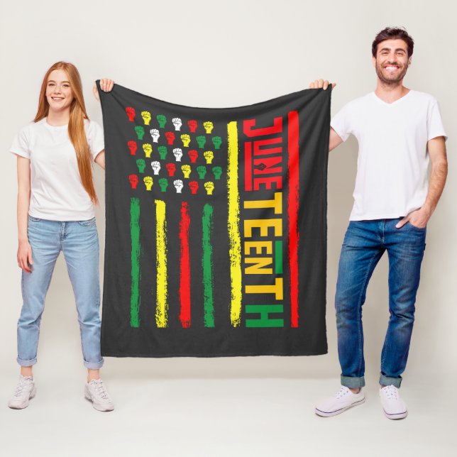 Jüdische Flagge feiert Schwarze Freiheit 1865 Fleecedecke (Beispiel)