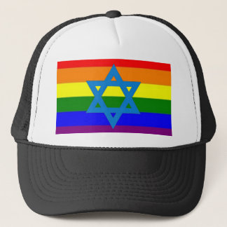 Jüdische Gay Pride-Flagge Truckerkappe