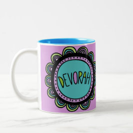 Jüdische Geschenk-Kaffee Tasse-Devorah Zweifarbige Tasse