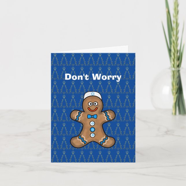 Jüdische Gingerbread Man Chrismukkah Card Karte (Vorderseite)