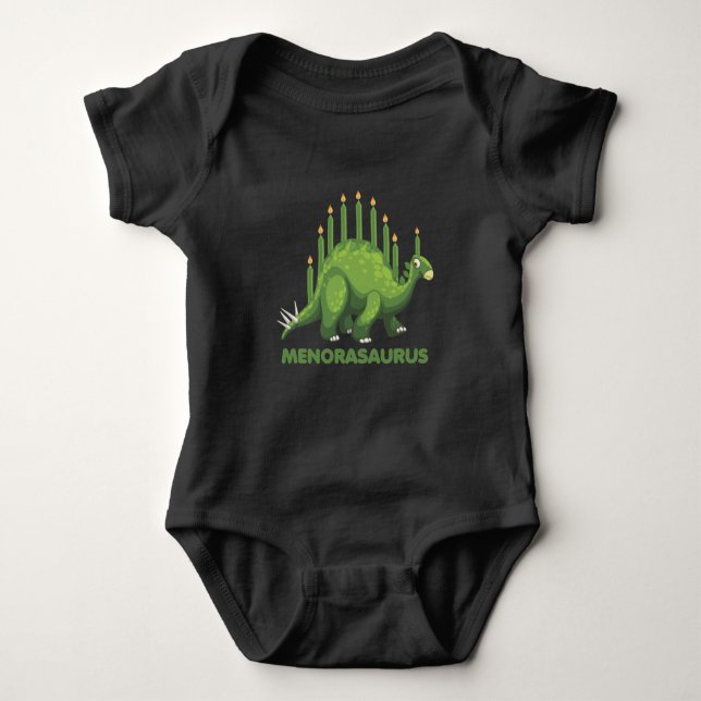 Jüdische Hanukka Dinosaurier Menorah Juden Dino Fa Baby Strampler (Vorderseite)