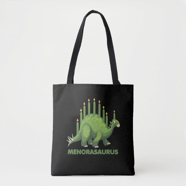 Jüdische Hanukka Dinosaurier Menorah Juden Dino Fa Tasche (Vorderseite)