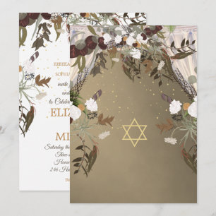 Jüdische Hochzeit Chuppah Elegant Rustikale Flora Einladung