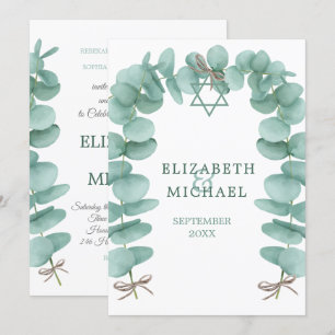 Jüdische Hochzeit Chuppah Eucalyptus Foliage Green Einladung