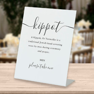 Jüdische Hochzeit Kippot Schrift Yarmulke Sockelschild