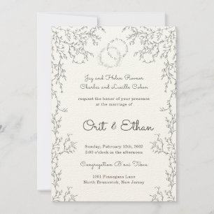 Jüdische Hochzeit lädt Botanische Chuppah-Zweige e Einladung