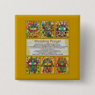 Jüdische Hochzeits-Gebet goldenes Hamsa Button