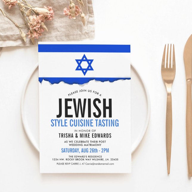 Jüdische/israelische Küche | Party Flag Weißer Ein Einladung (Von Creator hochgeladen)