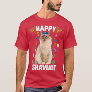 Jüdische Kat kippah Happy Shavuot Matzah Shavuot H T-Shirt