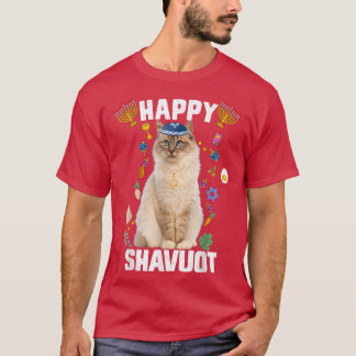 Jüdische Kat kippah Happy Shavuot Matzah Shavuot H T-Shirt