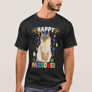 Jüdische Katze Kippah Frohes Pessach Matzah Pessac T-Shirt