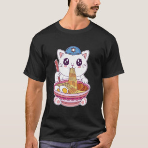 Jüdische Katzen Ramen Kätzchen Hebräisch Juden Pas T-Shirt