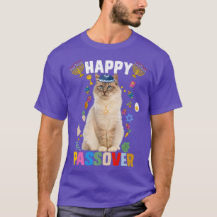 Jüdische Katzenkippah Happy Pessach Matzah Pessach T-Shirt