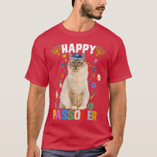 Jüdische Katzenkippah Happy Pessach Matzah Pessach T-Shirt