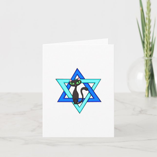 Jüdische Katzenstars Feiertagskarte (Vorderseite)