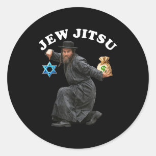 Jüdische Kostüm-Hanukkah-Kleidung Rabbi-Horataanz Runder Aufkleber