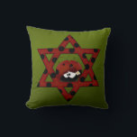 Jüdische Ladybug-Star von David Kissen<br><div class="desc">Red Star of David mit schwarzen Polka-Punkten und einem niedlichen kleinen Ladybug.</div>