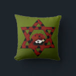 Jüdische Ladybug-Star von David Kissen<br><div class="desc">Red Star of David mit schwarzen Polka-Punkten und einem niedlichen kleinen Ladybug.</div>