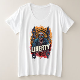 Jüdische "LIBERTY" wegen Not leidender zerbrochene Große Größe T-Shirt