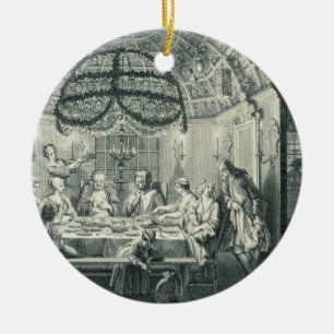 Jüdische Mahlzeit während des Festes der Keramikornament