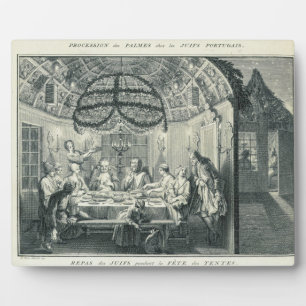 Jüdische Mahlzeit Während des Festes der Tabernacl Fotoplatte