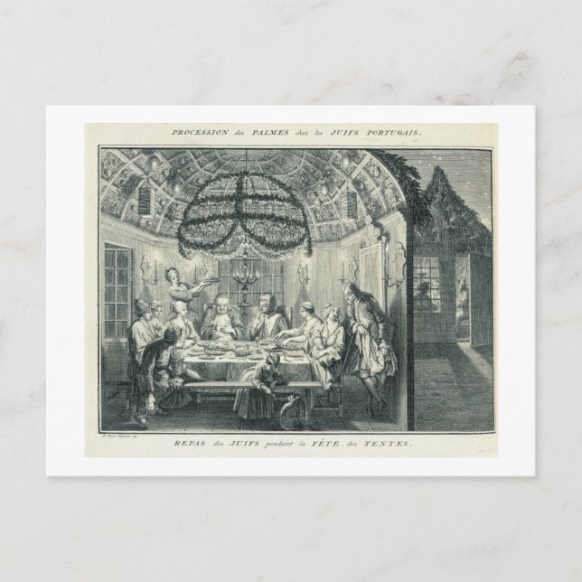 Jüdische Mahlzeit Während des Festes der Tabernacl Postkarte (Vorderseite)