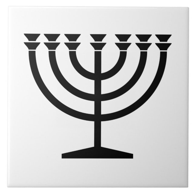 Jüdische Menorah (Symbol des Judentums) Fliese (Vorderseite)