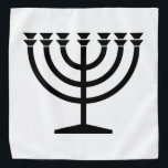 Jüdische Menorah (Symbol des Judentums) Halstuch<br><div class="desc">Dieses Design zeigt eine Menorah, die von jüdischen Leuten benutzt wird, um den achttägigen Urlaub von Hanukkah zu feiern. Die Menorah ist ein neunverzweigtes Kronleuchter, das während Hanukkah angezündet wird. Acht der neun Zweige verfügen über Lampen (Kerzen oder Öllampen), die die acht Nächte des Urlaubs symbolisieren; an jeder Nacht wird...</div>