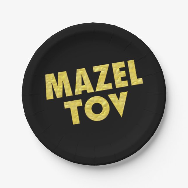 Jüdische Party Dekorationen-Mazel Tov Pappteller (Vorderseite)