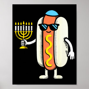 Jüdische PJs Hotdog Lustige Lebensmittel Hanukkah Poster