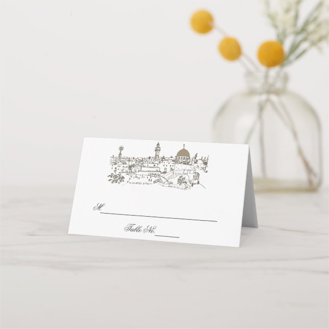 Jüdische Platzkarte Jerusalem Sight Table Cards (Vorderseite)