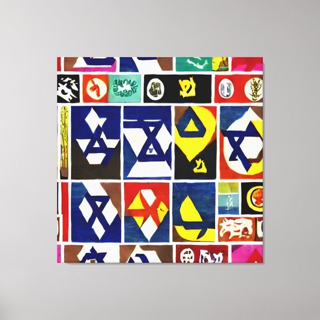 Jüdische religiöse Symbole Wall Art Leinwanddruck (Vorderseite)
