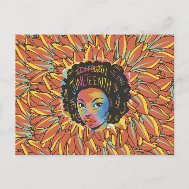 Jüdische Sonnenblume - Schwarzer Freiheitstag 1865 Postkarte (Vorderseite)