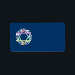 Jüdische Star Colors Adressaufkleber<br><div class="desc">Jüdischer Stern in Pastellfarben auf Flammentattoo perfekt für hebräische Ferien,  Passover,  hanukkah oder roshanah.</div>