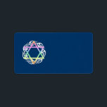 Jüdische Star Colors Adressaufkleber<br><div class="desc">Jüdischer Stern in Pastellfarben auf Flammentattoo perfekt für hebräische Ferien,  Passover,  hanukkah oder roshanah.</div>