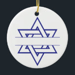 jüdische Star Keramik Ornament<br><div class="desc">Bringen Sie Hanukkah ein schönes Licht mit einem Atemberaubenden neuen Stern von David!</div>