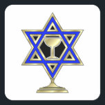 jüdische Star Quadratischer Aufkleber<br><div class="desc"></div>