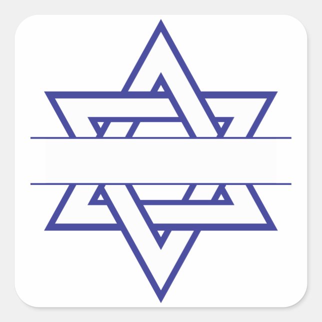 jüdische Star Quadratischer Aufkleber (Vorderseite)
