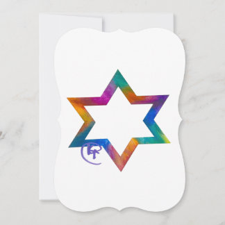 Jüdische Star Watercolor Art Card