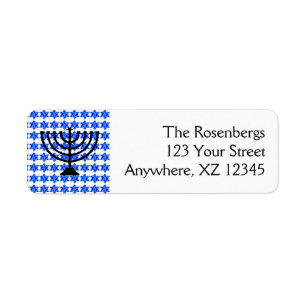 Jüdische Sterne und Menorah