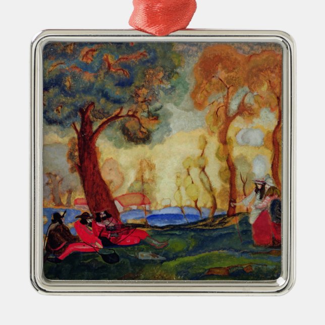 Jüdische stillstehende Schauspieler, 1910s Silbernes Ornament (Vorne)