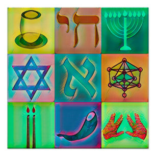 Jüdische Symbol-Pop-Kunst Poster