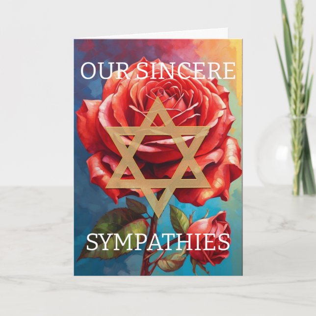 Jüdische Sympathiekarte - Rote Rosen Karte (Vorderseite)