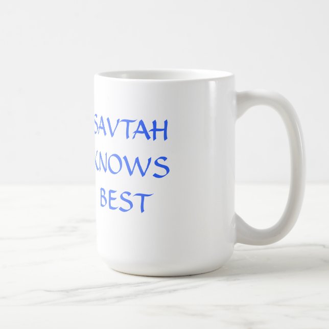 JÜDISCHE TASSE HEBRÄISCHES SAVTA KENNT BESTES (Rechts)