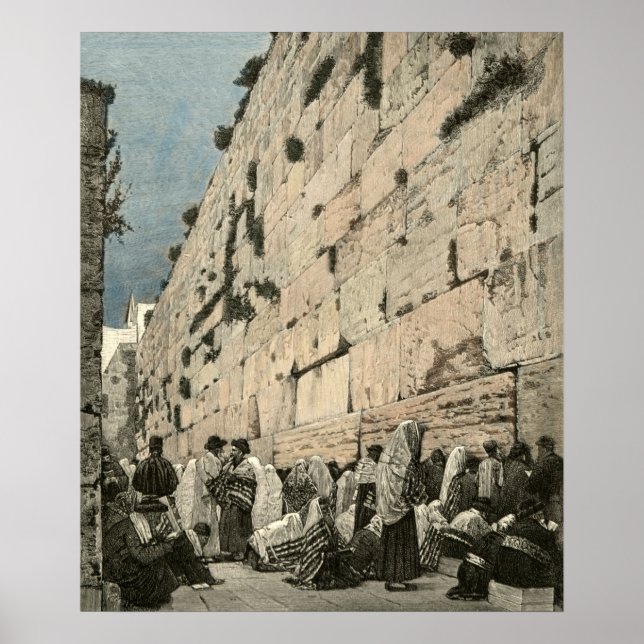 Jüdische Wailing Wall Kotel Buraq Jerusalem Vintag Poster (Vorne)