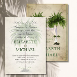 Jüdische Wedding Chuppah Elegante Champagne Palm Einladung