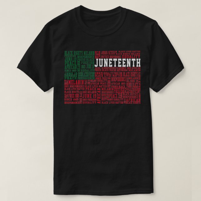 Jüdische Worte Schwarze Geschichte Flag Afro Ameri T-Shirt (Design vorne)