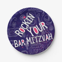 Jüdischer Bar Mitzvah Dekoration-Papier Teller