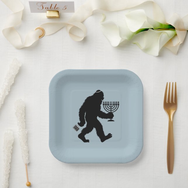 Jüdischer Bigfoot Hanukkah Chanukah Spaß Unglaubli Pappteller (Hochzeit)